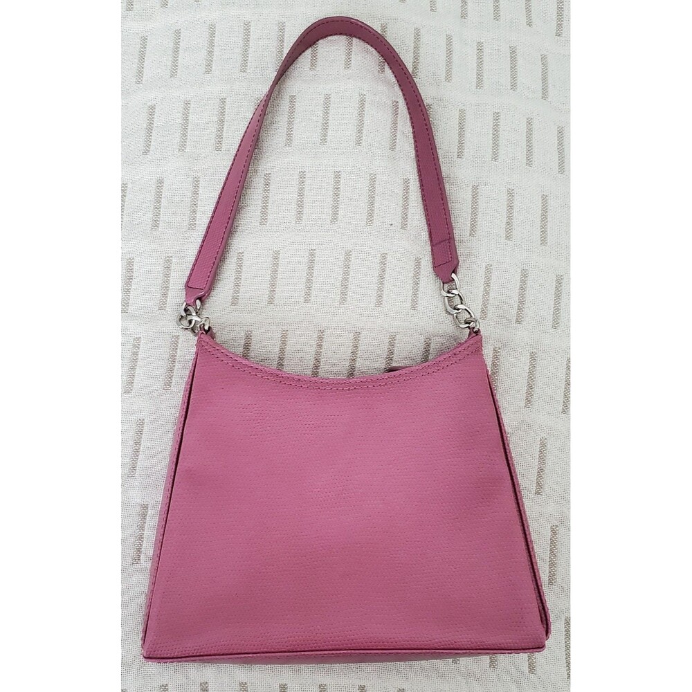 Liz Claiborne Pink Mini Shoulder Bag Y2K Textured Faux Leather Pink Lining - Picture 15 of 16